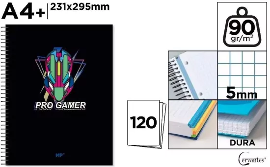 Notatnik A4+/120K kołowy kratka pro gamer