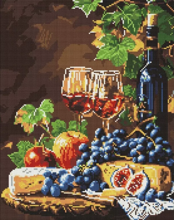 Diamentowa mozaika - Ulubione wino 40x50cm - tantis.pl