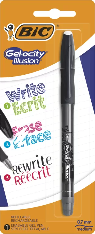 Długopis wymazywalny Gel-ocity illusion BIC 3 kolory blister - tantis.pl