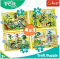 Puzzle 4w1. Wspólne zabawy Treflików. 34358 - tantis.pl