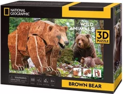 Cubic Fun Puzzle 3D National Geographic Zagrożone zwierzęta. Niedźwiedź Brunatny
