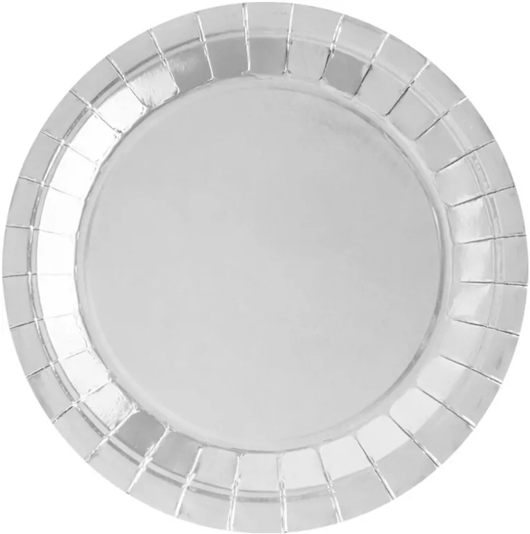 Talerzyki papierowe srebrne 18cm - tantis.pl
