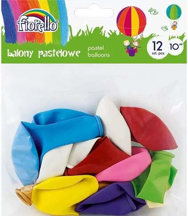 Fiorello. Balony Pastel. Mix, 12 sztuk - tantis.pl