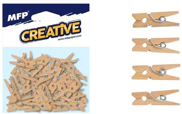 Klamerka 2,5cm natural brązowa 50szt - tantis.pl