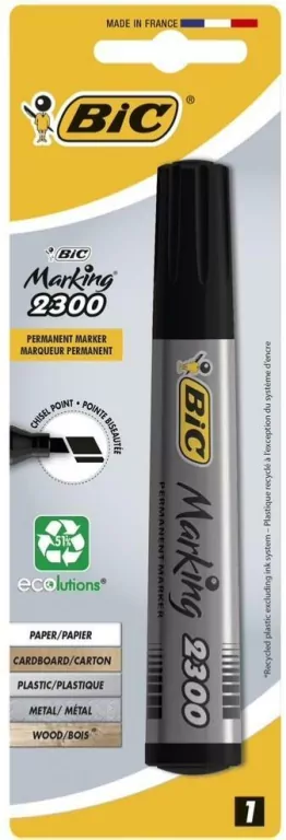 Marker BIC Marking 2000 Ecolutions czarny ścięta końcówka Blister - tantis.pl