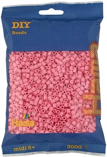 Hama Midi Koraliki w woreczku 3000 jasnoróżowe - tantis.pl