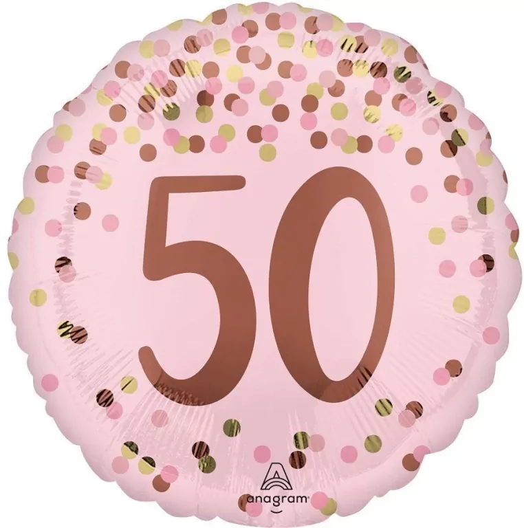 Balon foliowy Pretty pink 50th Birthday 46cm - tantis.pl