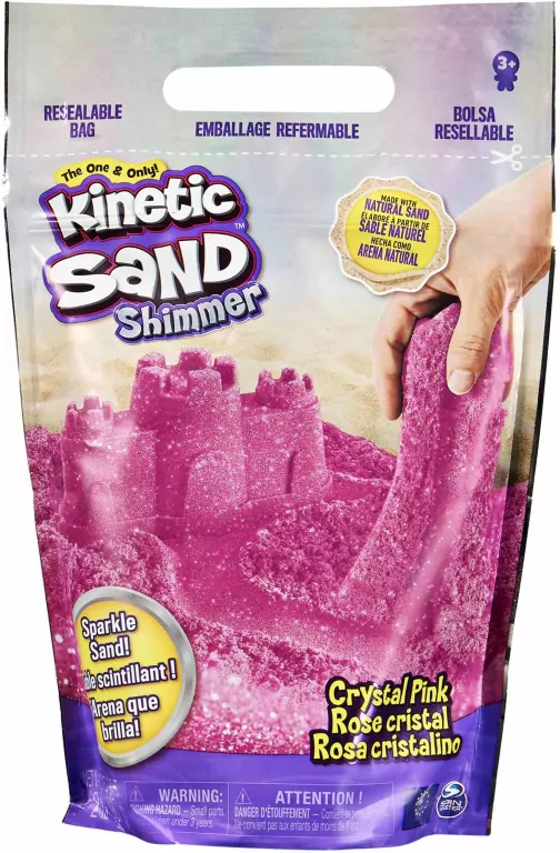 Kinetic Sand - Piasek błyszczący różowy 900g - tantis.pl