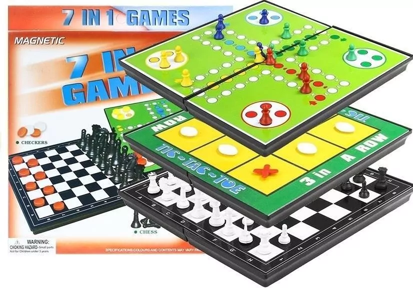 Zestaw gier planszowych 7w1 Ludo Warcaby - tantis.pl