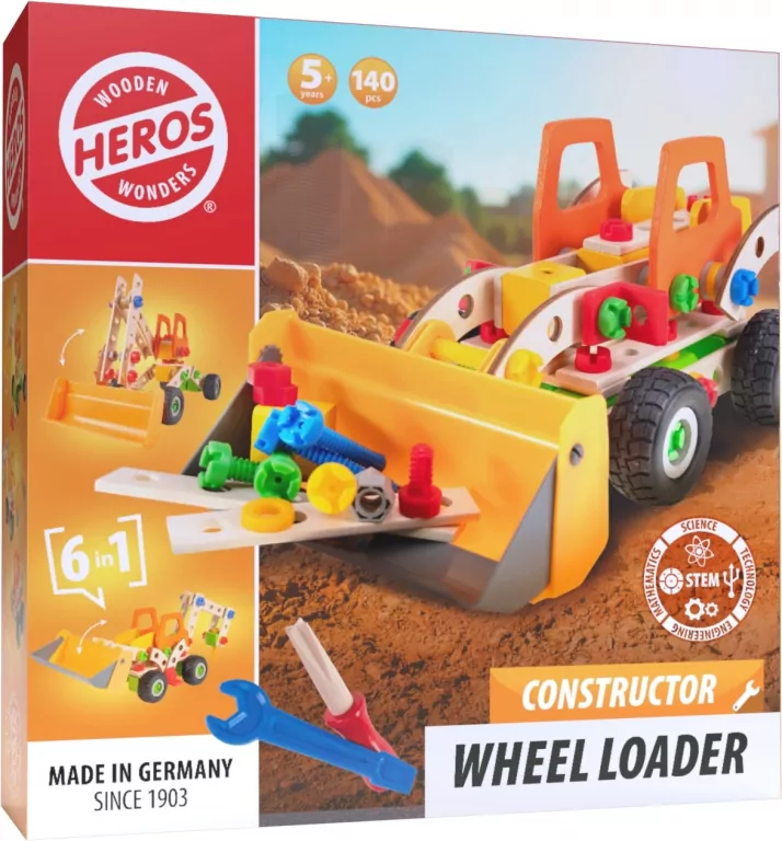 Klocki konstrukcyjne koparko-ładowarka 6w1 140el - tantis.pl