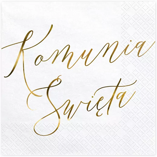 Serwetki Komunia Święta białe 33x33cm - tantis.pl