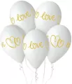 Balony Gemar hel Love białe 33cm 5szt - tantis.pl
