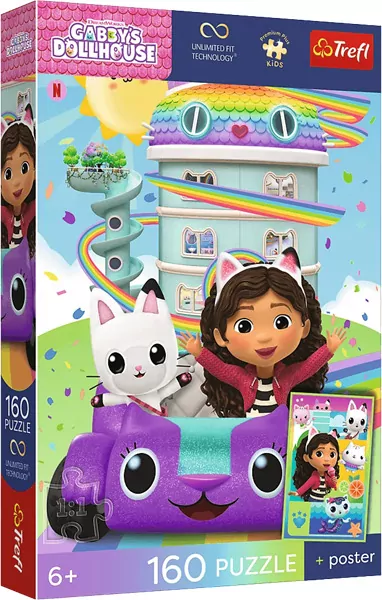 Puzzle 160 Koci Domek Gabi + plakat TREFL - tantis.pl