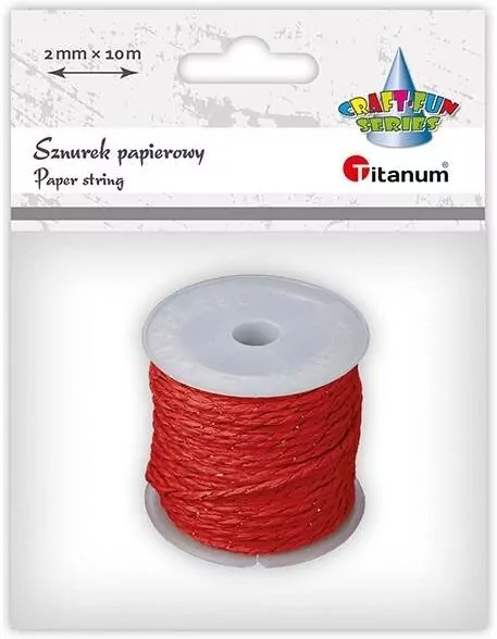 Sznurek papierowy 2mm 10m czerwono-złoty - tantis.pl