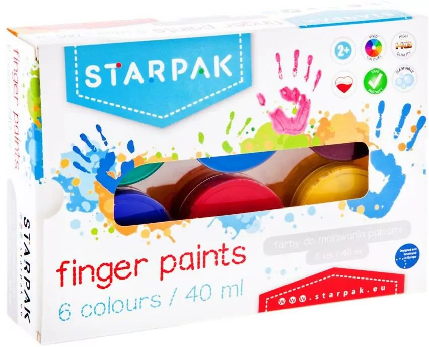 Farby do malowania palcami 6 kolorów - tantis.pl