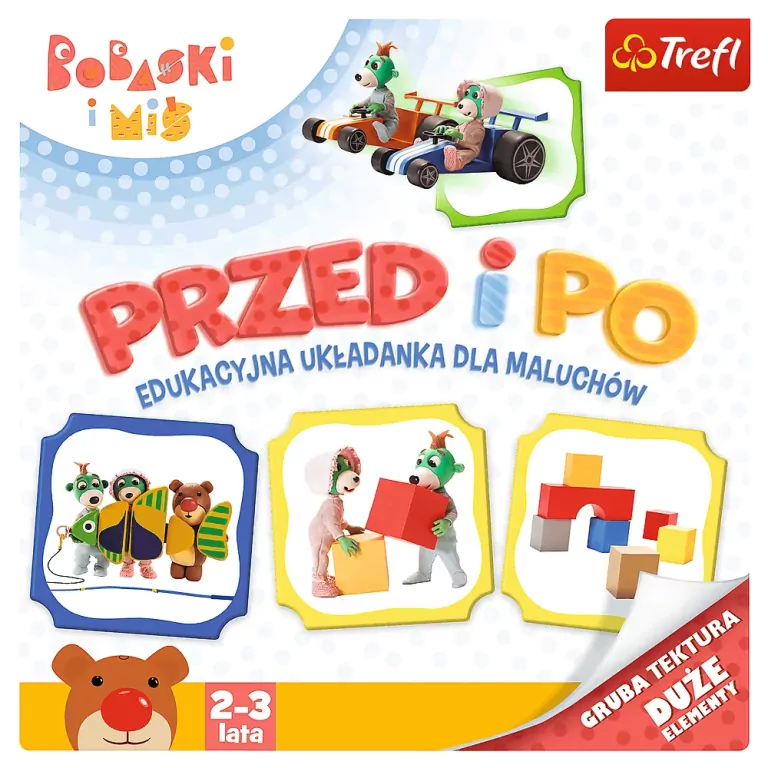 Przed i po. Trefliki. Bobaski i Miś. Edukacyjna układanka - tantis.pl