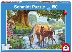 Puzzle 150. Konie przy strumieniu
