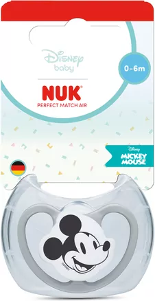 NUK. Perfect Match. Smoczek z silikonowym smoczkiem. 1 sztuka. Miki - tantis.pl