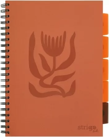 Kołozeszyt Pads A4/100K kratka Floral ceglany - tantis.pl