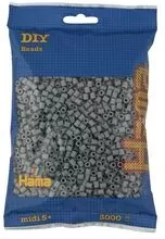 Hama Midi Koraliki w woreczku 3000 szare - tantis.pl