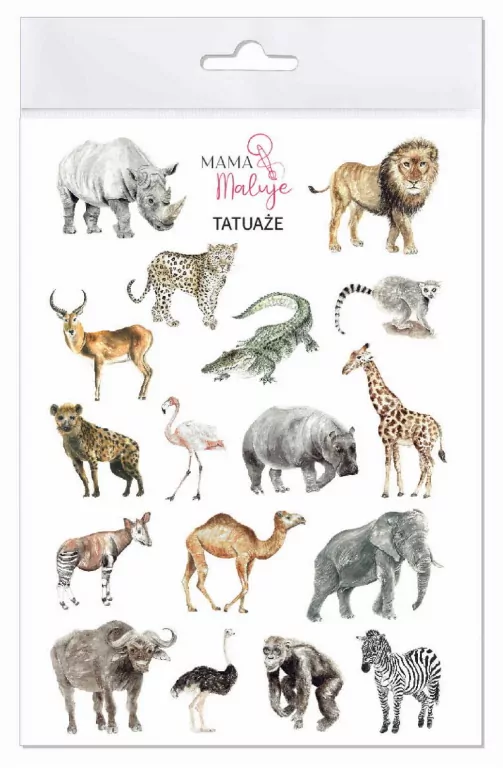 Tatuaże zmywalne Zwierzęta Afryki - tantis.pl