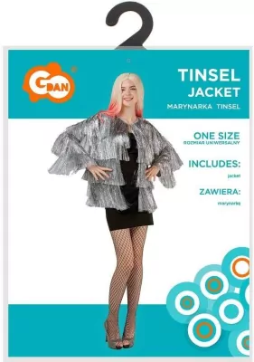 Marynarka dla dorosłych Tinsel srebrna rozm. uniw