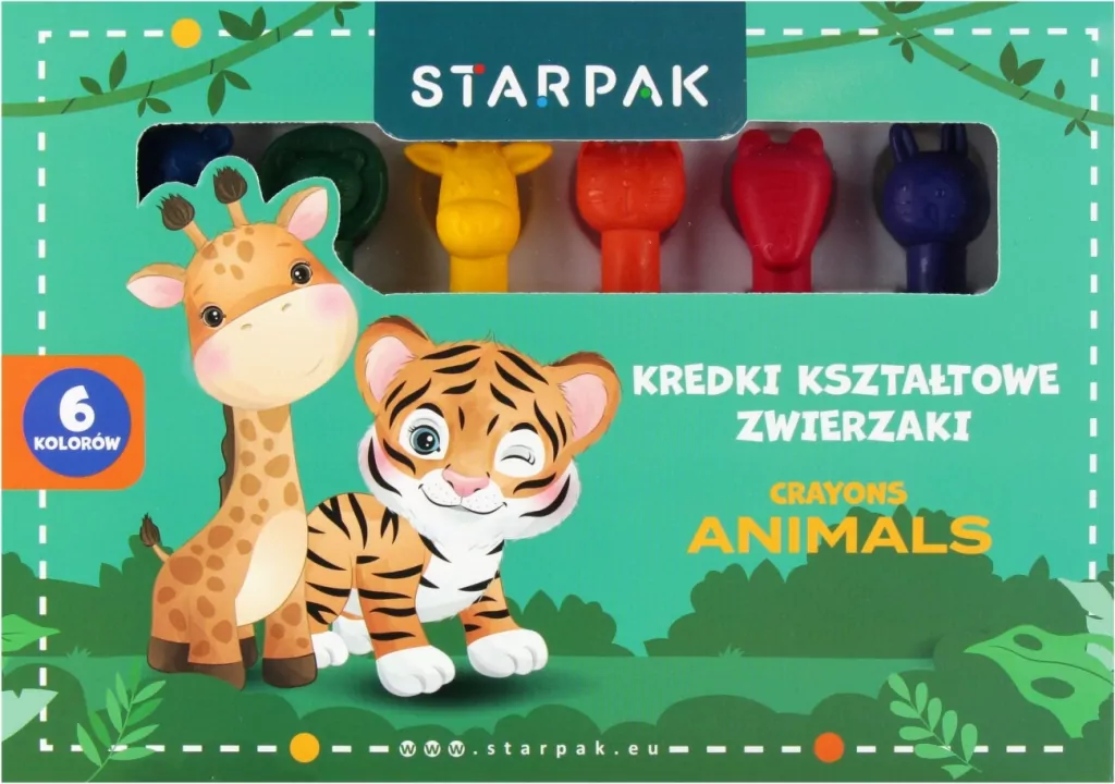 KREDKI WOSK 6KOL KSZTALT ZWIERZ STK WB 24/48 - tantis.pl