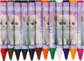 Kredki woskowe Jumbo. Biały kotek - tantis.pl