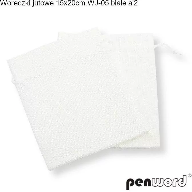 Woreczki jutowe białe 20x15cm - tantis.pl