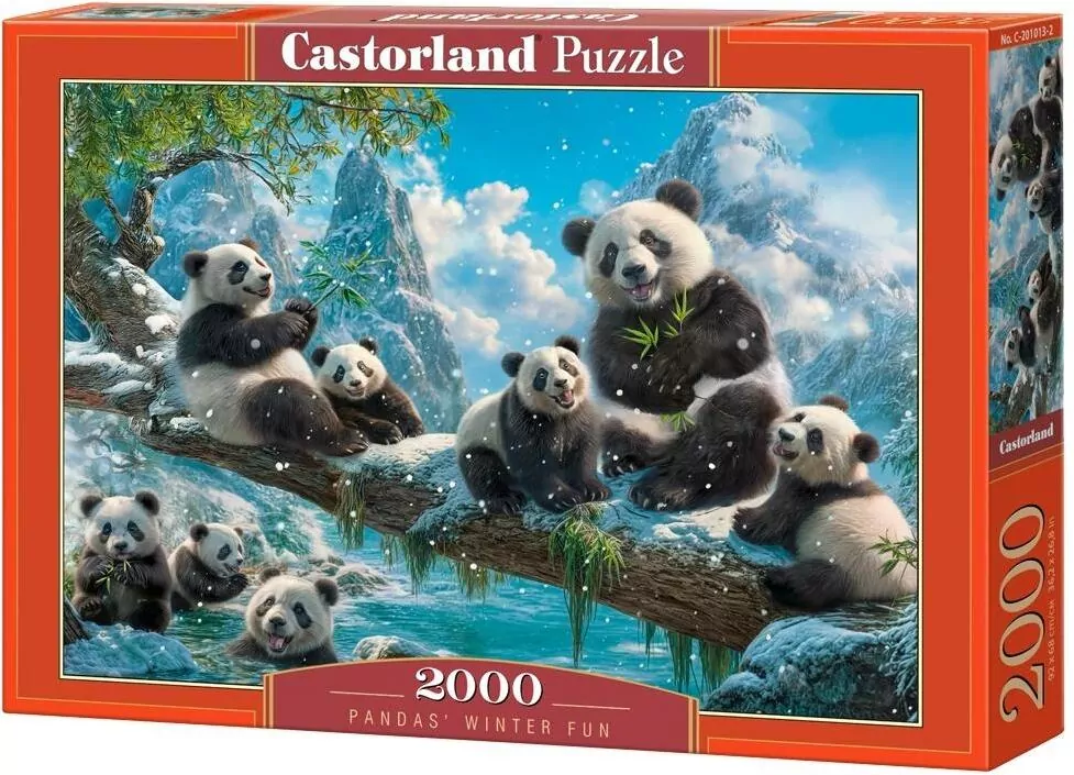 Puzzle 2000 Pandas' Winter Fun - tantis.pl