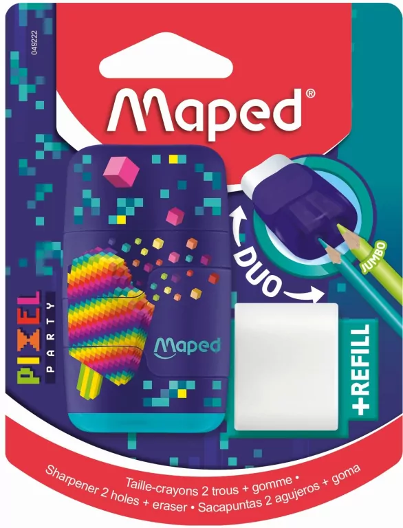 Temperówka z gumką Connect Pixel 2 otwory MAPED - tantis.pl