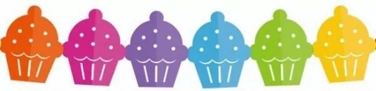 Girlanda papierowa 360x15.1x18cm. Kolorowe babeczki