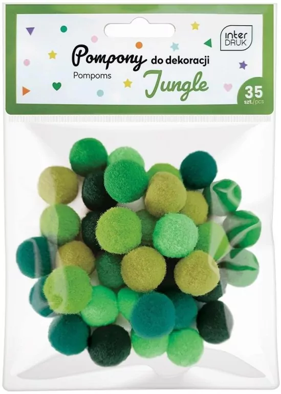 Pompony do dekoracji. Jungle 35 sztuk - tantis.pl