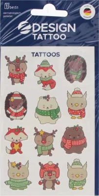 Tatuaże bożonarodzeniowe dla dzieci - zwierzęta