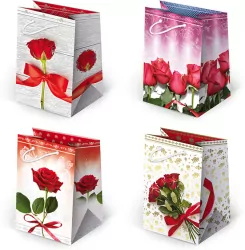 Torebki ozdobne TT5-22 Czerwone Róże 10 sztuk
