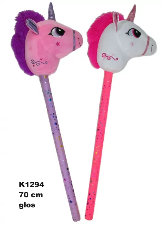 Jednorożec na kiju z głosem 70cm MIX - tantis.pl