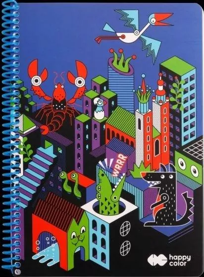 Kołonotatnik A4/80K kratka Me&City 2 HAPPY COLOR - tantis.pl