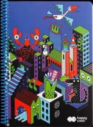 Kołonotatnik A4/80K kratka Me&City 2 HAPPY COLOR