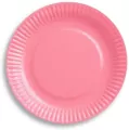 Talerzyki papierowe różowe 18cm, 6 sztuk - tantis.pl