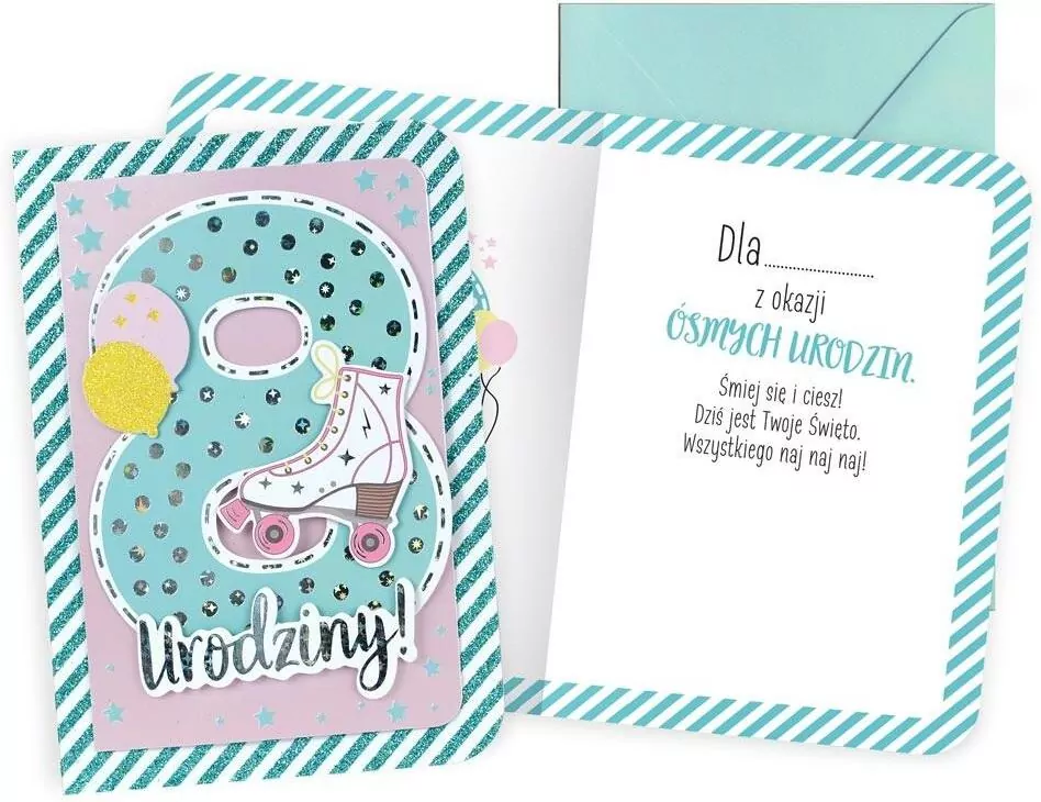 Karnet B6. Urodziny 8 dziewczynka - tantis.pl