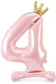 Stojący balon foliowy cyfra 4 84cm jasny róż - tantis.pl