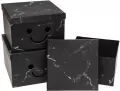 Pudełko Flower Box 3szt Smile czarny ROZETTE - tantis.pl