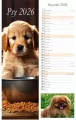 Kalendarz 2026 ścienny pasek Psy - tantis.pl