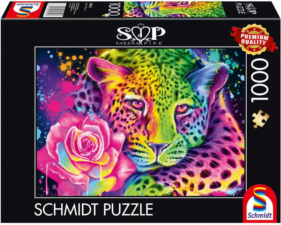 Puzzle 1000 Sheena Pike Kolorowy lampart - tantis.pl