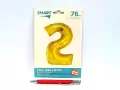 Balon foliowy 76cm. Cyfra 2 złota - tantis.pl