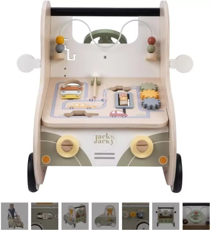 Chodzik pchacz edukacyjny drewniany - tantis.pl