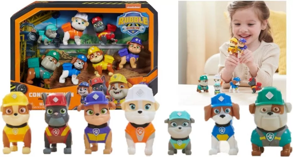 Figurki Psi Patrol Rubble i jego Ekipa 7-pak