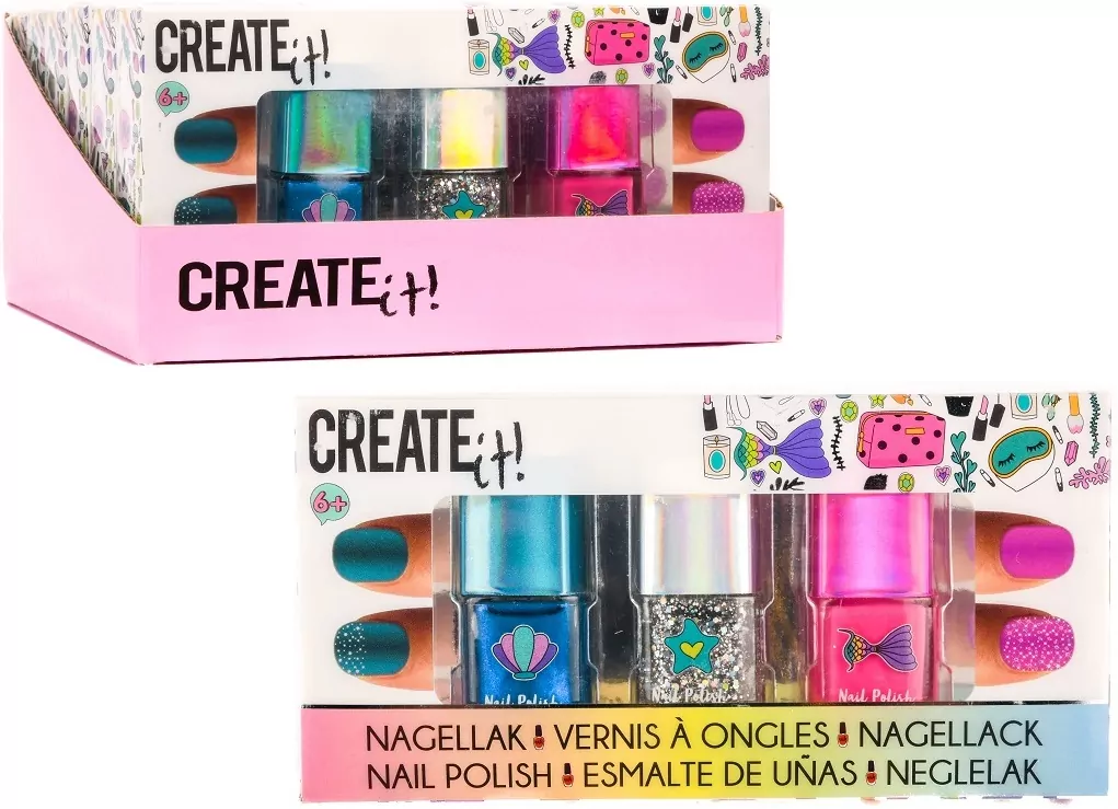 Create It!. Lakier do paznokci Mermaid, 3 sztuki - tantis.pl