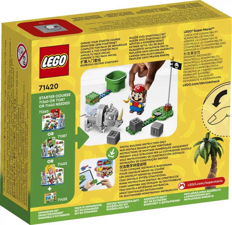 LEGO® Super Mario. Nosorożec Rambi — zestaw rozszerzający. 71420 - tantis.pl