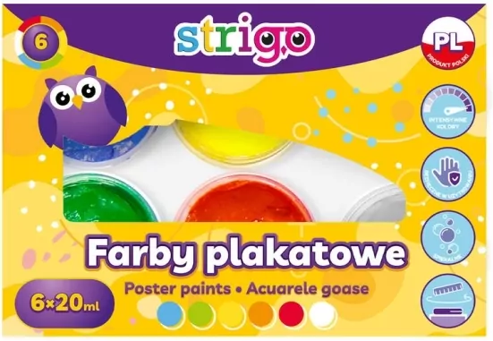 Farby plakatowe 6 kolorów - tantis.pl